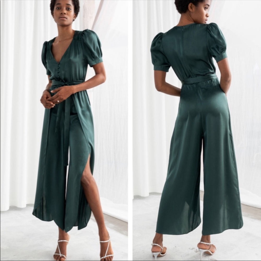 Never Worn & Other Stories Silk Emerald Green Jumpsuit